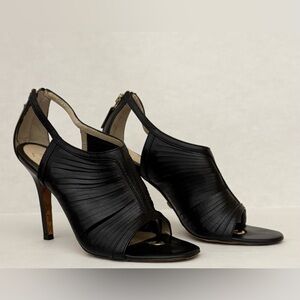 Caged Open-Toe Heels by L.A.M.B.